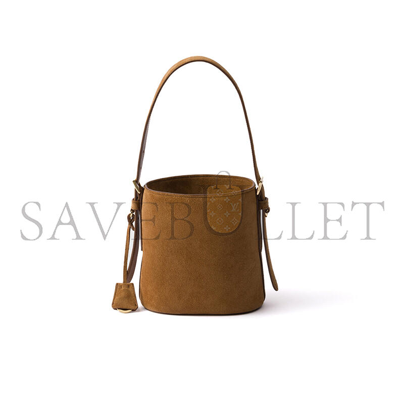 PRADA MINI SUEDE BUCKET BAG 1BE078 (18*17*10.5cm)